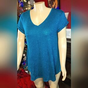 Ava & Viv Peacock Blue Relaxed Short Sleeve T-Shirt